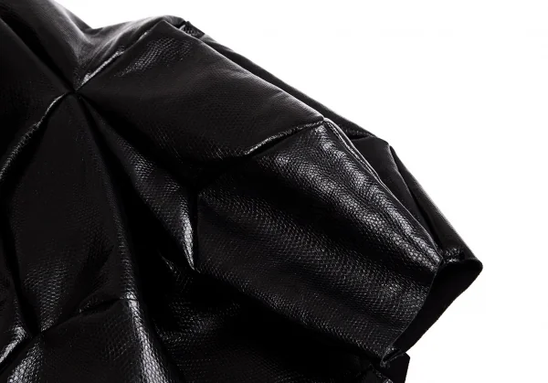 コムデギャルソンCOMME des GARCONS パイソン型押しサッカーボールデザイン切替フェイクレザージャケット 黒S K-103615_005