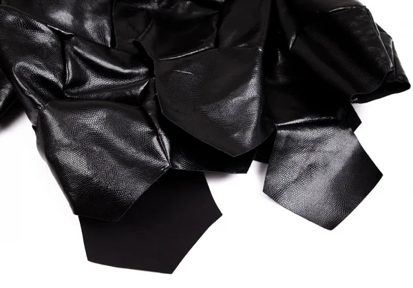 コムデギャルソンCOMME des GARCONS パイソン型押しサッカーボールデザイン切替フェイクレザージャケット 黒S K-103615_006