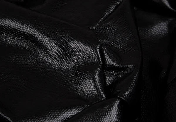 コムデギャルソンCOMME des GARCONS パイソン型押しサッカーボールデザイン切替フェイクレザージャケット 黒S K-103615_012