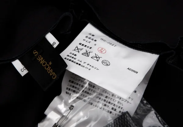 コムデギャルソンCOMME des GARCONS パイソン型押しサッカーボールデザイン切替フェイクレザージャケット 黒S K-103615_015