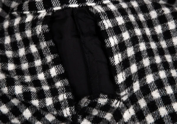 ジュンヤワタナベ コムデギャルソンJUNYA WATANABE COMME des GARCONS ウール縮絨ブロックチェックライダースジャケット 白黒S K-103631_016