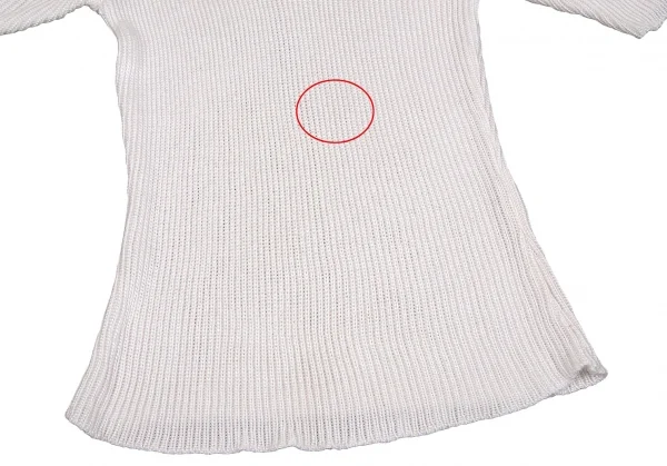 フェンディシメFENDISSIME レーヨンクルーネック半袖ニット 白38 K-103635_006