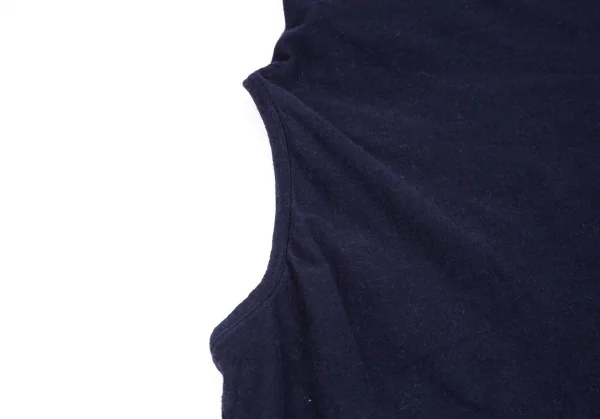アツロウタヤマA/T アシンメトリーデザインタートルネックストレッチノースリーブ 紺M位 K-103637_006