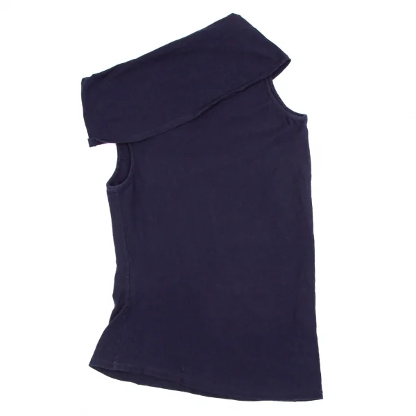 アツロウタヤマA/T アシンメトリーデザインタートルネックストレッチノースリーブ 紺M位 K-103637_009