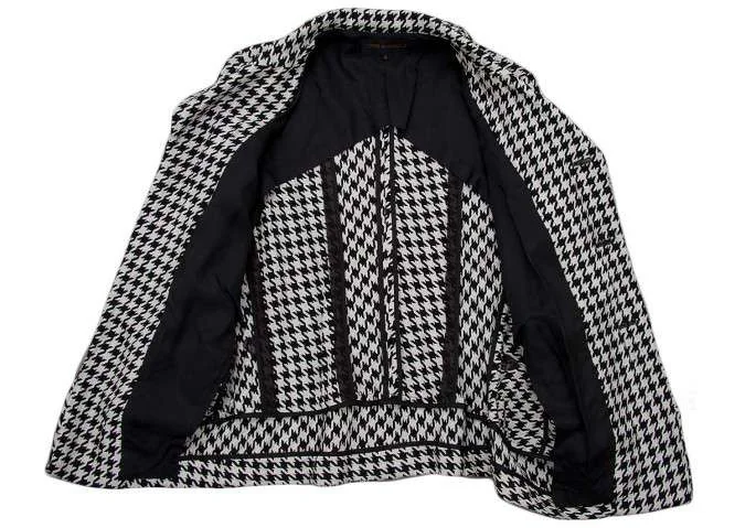 コムデギャルソンCOMME des GARCONS 千鳥柄デザインジャケット 黒白S