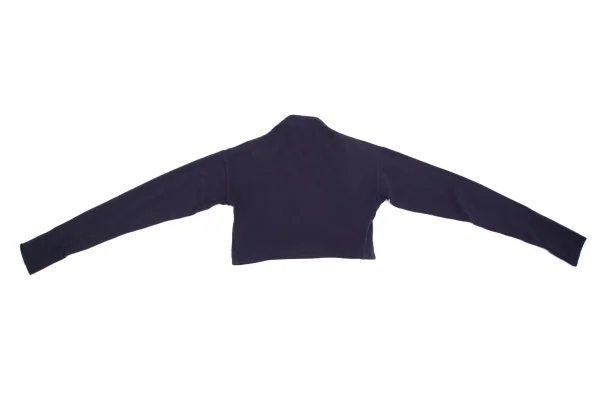 ジジリgigli コットン裾デザインボタンレスストレッチショートカーディガン 紺38(M) K-103640_012