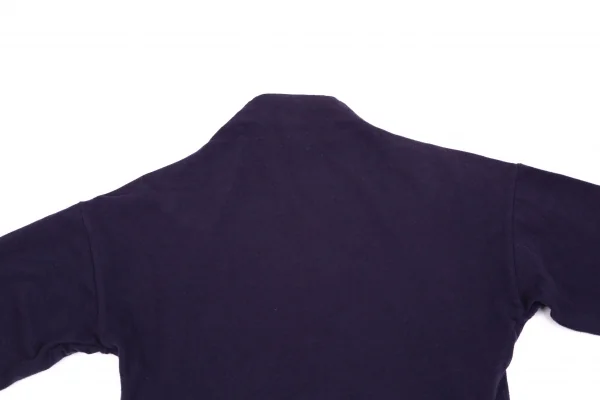 ジジリgigli コットン裾デザインボタンレスストレッチショートカーディガン 紺38(M) K-103640_013