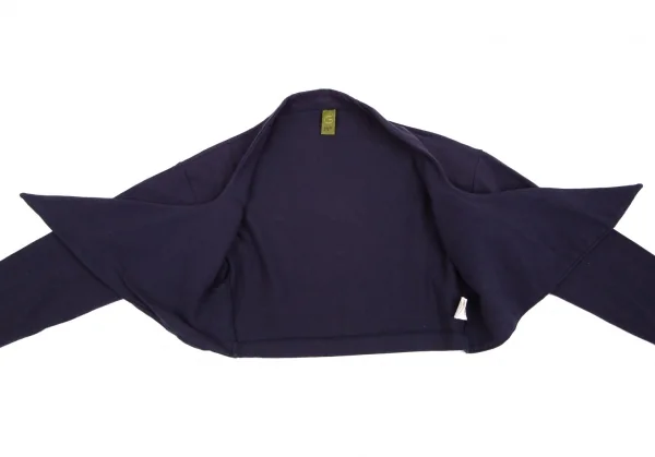 ジジリgigli コットン裾デザインボタンレスストレッチショートカーディガン 紺38(M) K-103640_007