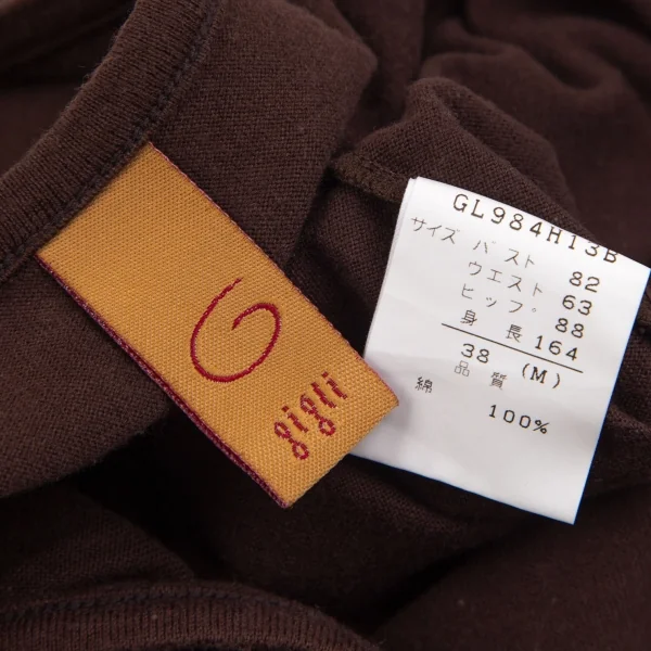 ジジリgigli コットンキャミソールロングワンピース 茶38(M) K-103641_011