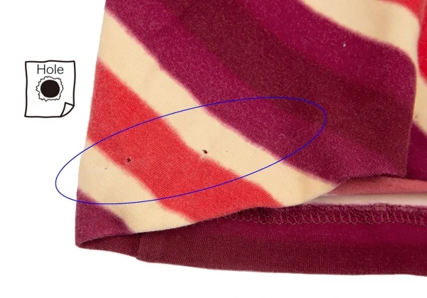 ジジリgigli Vネック前スリットストライプストレッチ半袖カットソー 紫クリーム赤38 K-103645_007