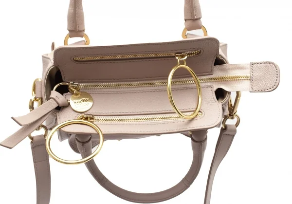 シーバイクロエSee By Chloe ミヤMIYA S レザー2wayミニバッグ グレージュ K-103663_012