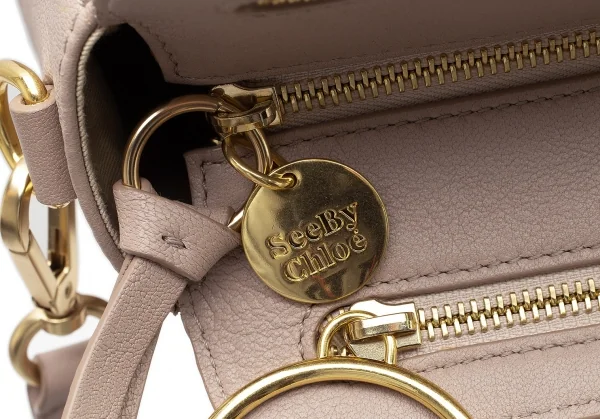 シーバイクロエSee By Chloe ミヤMIYA S レザー2wayミニバッグ グレージュ K-103663_013