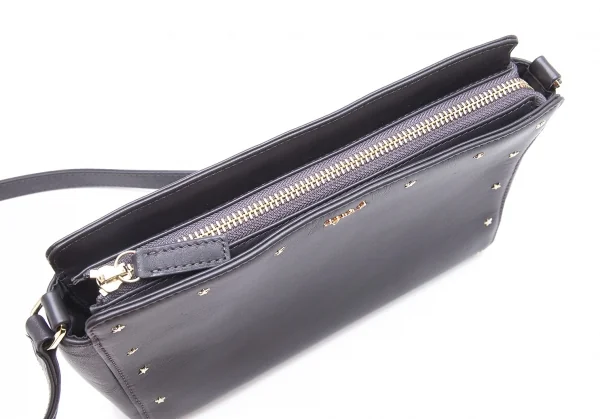 アニエスベーagnes b.VOYAGE スタースタッズレザーショルダーバッグ チャコール K-103664_010