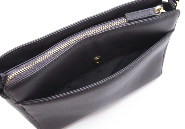 アニエスベーagnes b.VOYAGE スタースタッズレザーショルダーバッグ チャコール K-103664_006