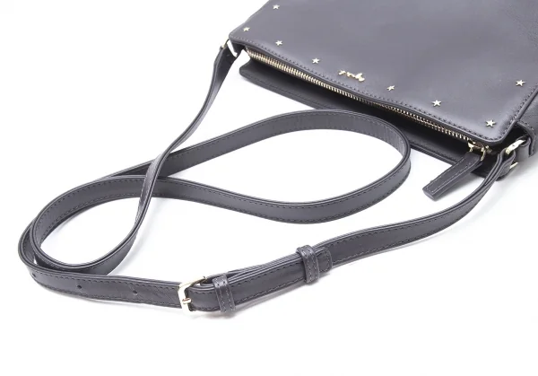 アニエスベーagnes b.VOYAGE スタースタッズレザーショルダーバッグ チャコール K-103664_008