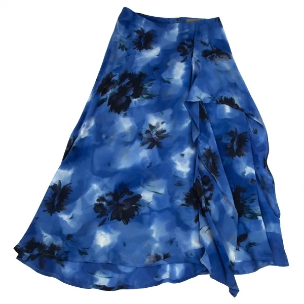 Yohji Yamamoto NOIR Silk Flower Side Drape Skirt K-103675_002