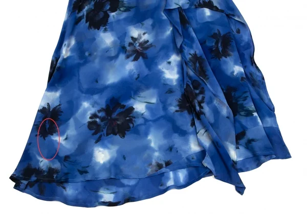 Yohji Yamamoto NOIR Silk Flower Side Drape Skirt K-103675_004