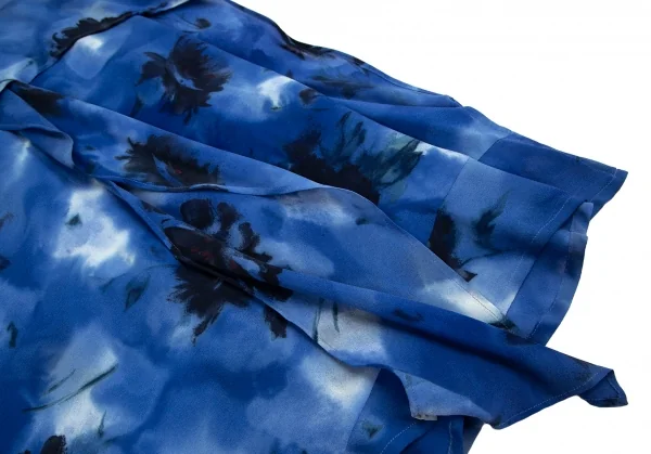 Yohji Yamamoto NOIR Silk Flower Side Drape Skirt K-103675_006