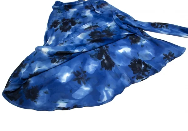 Yohji Yamamoto NOIR Silk Flower Side Drape Skirt K-103675_009