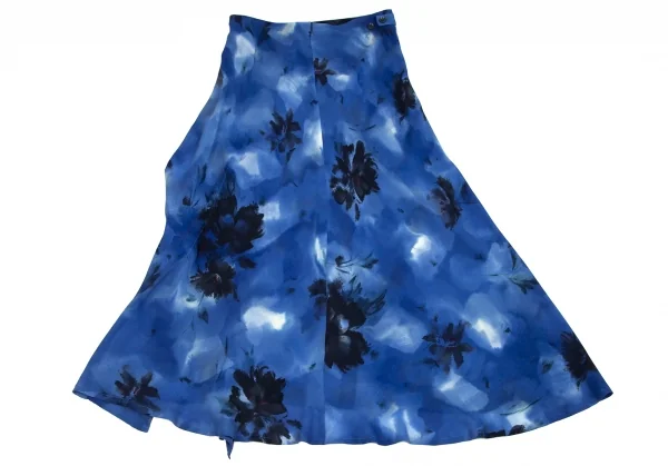Yohji Yamamoto NOIR Silk Flower Side Drape Skirt K-103675_010