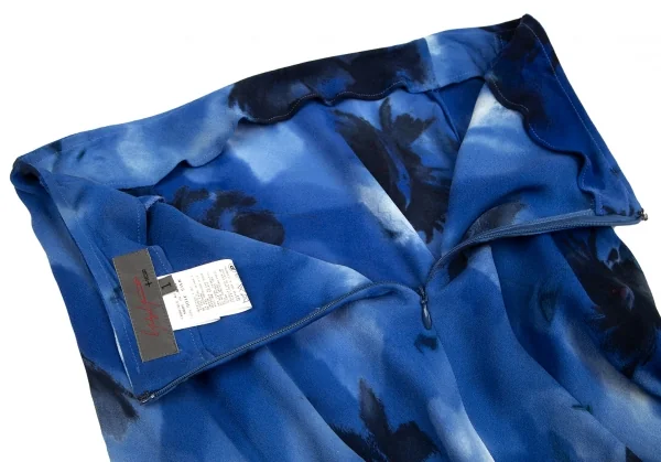 Yohji Yamamoto NOIR Silk Flower Side Drape Skirt K-103675_014