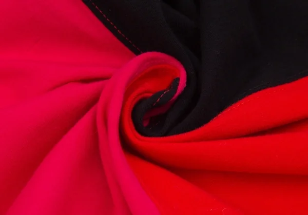 イッセイミヤケISSEY MIYAKE パッチワークハーフジップストレッチポロシャツ 黒赤ピンクM位 K-103686_012