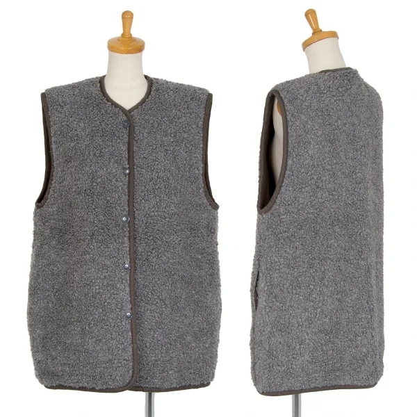 コムデギャルソンCOMME des GARCONS ボアパイビングビッグベスト グレーL位 K-103692_001
