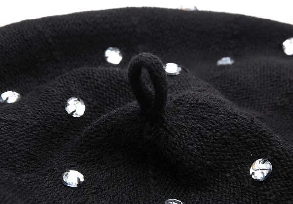 ソニアリキエ×エイチアンドエムSONIA RYKIEL×H&M ビジュー装飾ニットベレー帽 黒 K-103693_006