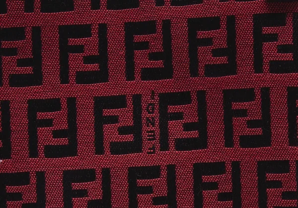 フェンディFENDI ポーチ付きズッカ柄トートバッグ 赤黒 K-103701_003