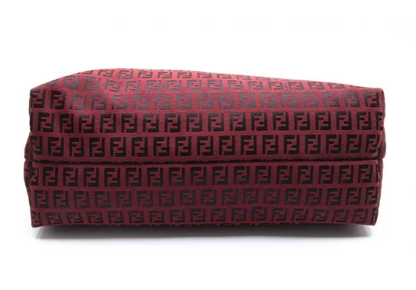 フェンディFENDI ポーチ付きズッカ柄トートバッグ 赤黒 K-103701_006