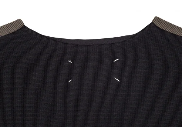 マルタンマルジェラMartin Margiela 14 パピートゥース切替ニットベスト 茶黒48 K-103720_010