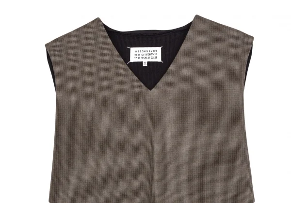 マルタンマルジェラMartin Margiela 14 パピートゥース切替ニットベスト 茶黒48 K-103720_002