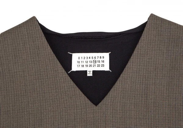 マルタンマルジェラMartin Margiela 14 パピートゥース切替ニットベスト 茶黒48 K-103720_003