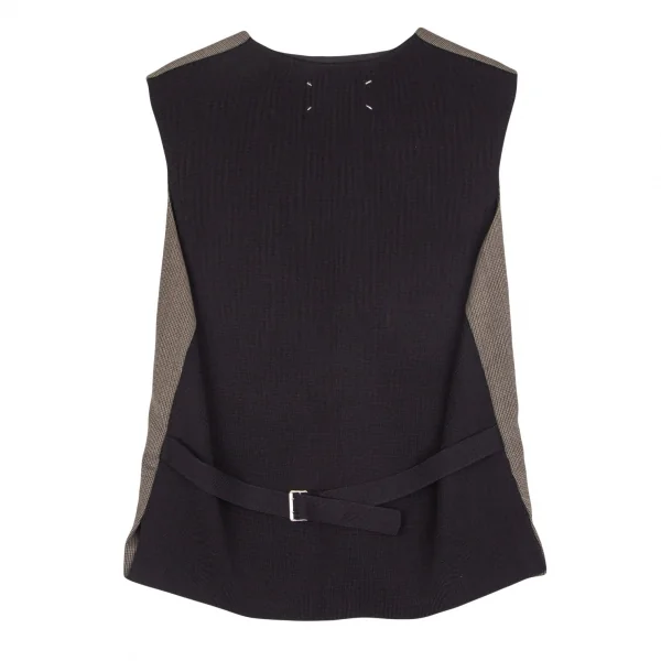 マルタンマルジェラMartin Margiela 14 パピートゥース切替ニットベスト 茶黒48 K-103720_008