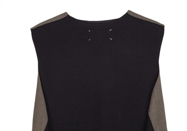 マルタンマルジェラMartin Margiela 14 パピートゥース切替ニットベスト 茶黒48 K-103720_009