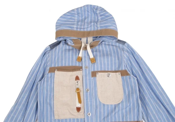 ジュンヤワタナベマン コムデギャルソン×サイルマーシャルJUNYA WATANABE MAN COMME des GARCONS リバーシブルマウンテンシャツジャケット 水色XS K-103721_002