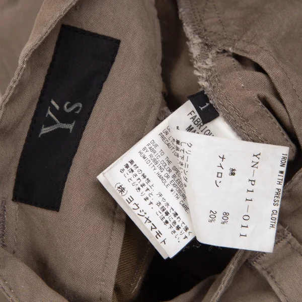 ワイズY's コットンナイロンファティーグパンツ モカ1 K-103744_019