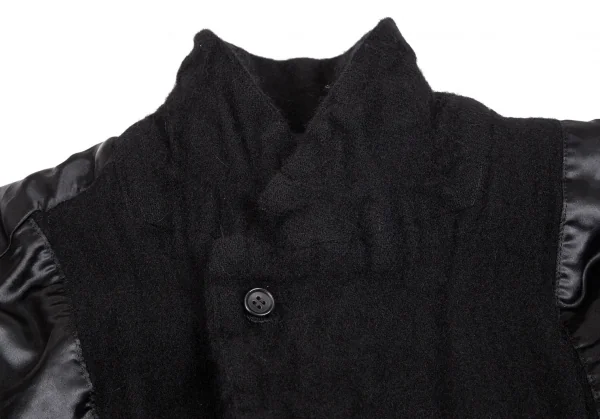 新品!コムデギャルソン オムプリュスCOMME des GARCONS HOMME PLUS ウールナイロンインサイドアウトアシンメトリージャケット 黒L K-103756_003