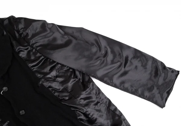 新品!コムデギャルソン オムプリュスCOMME des GARCONS HOMME PLUS ウールナイロンインサイドアウトアシンメトリージャケット 黒L K-103756_005