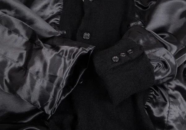 新品!コムデギャルソン オムプリュスCOMME des GARCONS HOMME PLUS ウールナイロンインサイドアウトアシンメトリージャケット 黒L K-103756_006