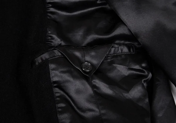 新品!コムデギャルソン オムプリュスCOMME des GARCONS HOMME PLUS ウールナイロンインサイドアウトアシンメトリージャケット 黒L K-103756_007