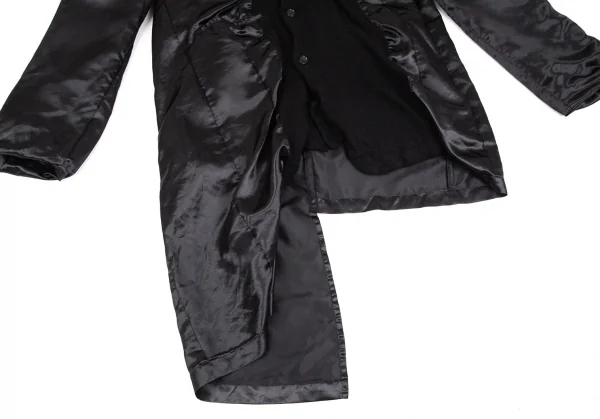 新品!コムデギャルソン オムプリュスCOMME des GARCONS HOMME PLUS ウールナイロンインサイドアウトアシンメトリージャケット 黒L K-103756_009