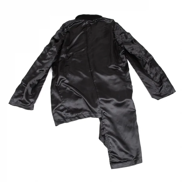 新品!コムデギャルソン オムプリュスCOMME des GARCONS HOMME PLUS ウールナイロンインサイドアウトアシンメトリージャケット 黒L K-103756_013