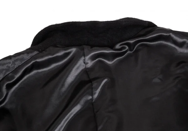 新品!コムデギャルソン オムプリュスCOMME des GARCONS HOMME PLUS ウールナイロンインサイドアウトアシンメトリージャケット 黒L K-103756_014