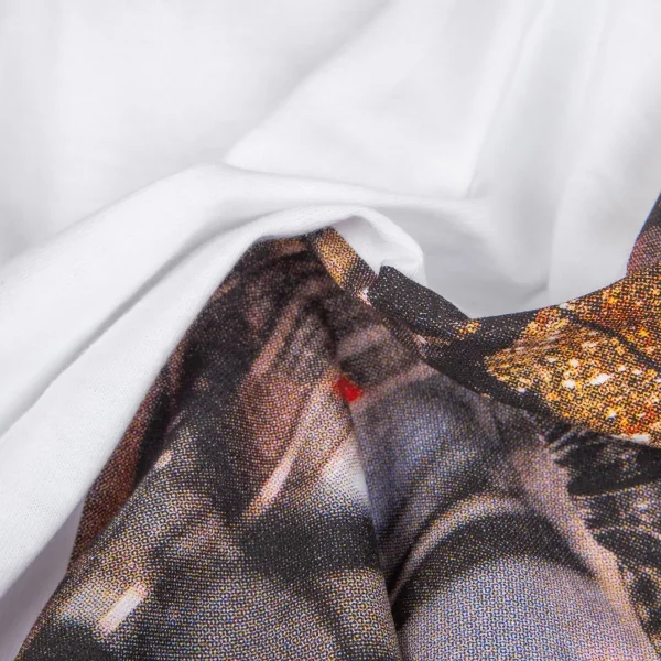 新品!コムコム コムデギャルソンCOMME des GARCONSクルエラフォトプリントTシャツ 白M K-103765_010