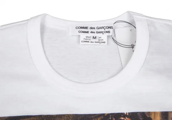 新品!コムコム コムデギャルソンCOMME des GARCONSクルエラフォトプリントTシャツ 白M K-103765_002