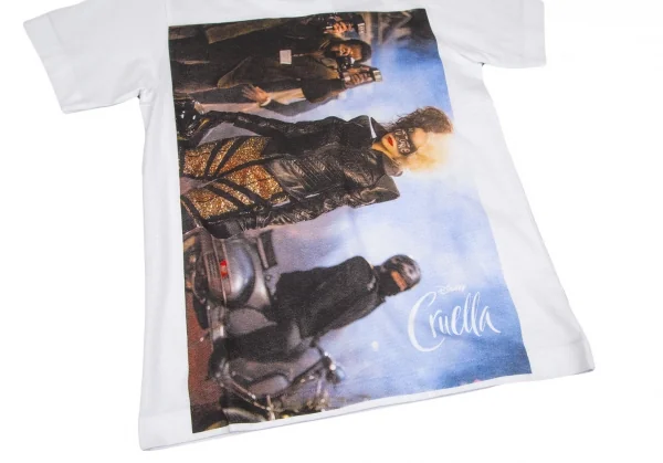 新品!コムコム コムデギャルソンCOMME des GARCONSクルエラフォトプリントTシャツ 白M K-103765_004