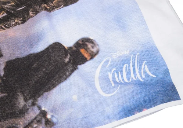 新品!コムコム コムデギャルソンCOMME des GARCONSクルエラフォトプリントTシャツ 白M K-103765_007