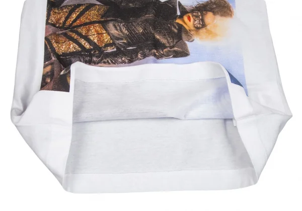 新品!コムコム コムデギャルソンCOMME des GARCONSクルエラフォトプリントTシャツ 白M K-103765_008