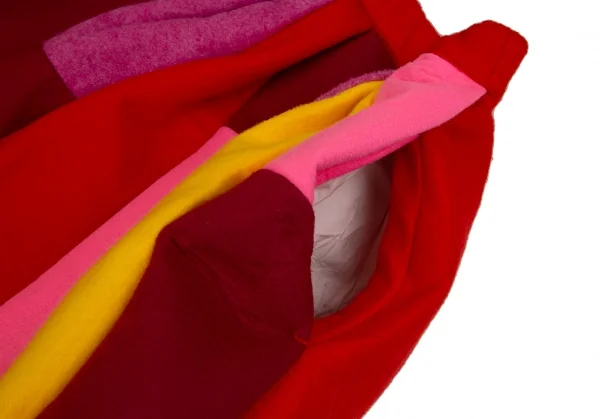 新品!コムコム コムデギャルソンCOMME des GARCONS フェルトパッチワーク切替スカート マルチXS K-103768_005